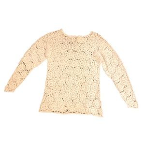 Vintage 90’s white crochet cotton sweater